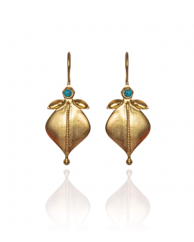 Gold plated earrings with turquoise