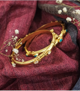 Bracelet indien cristal et argent plaqué or