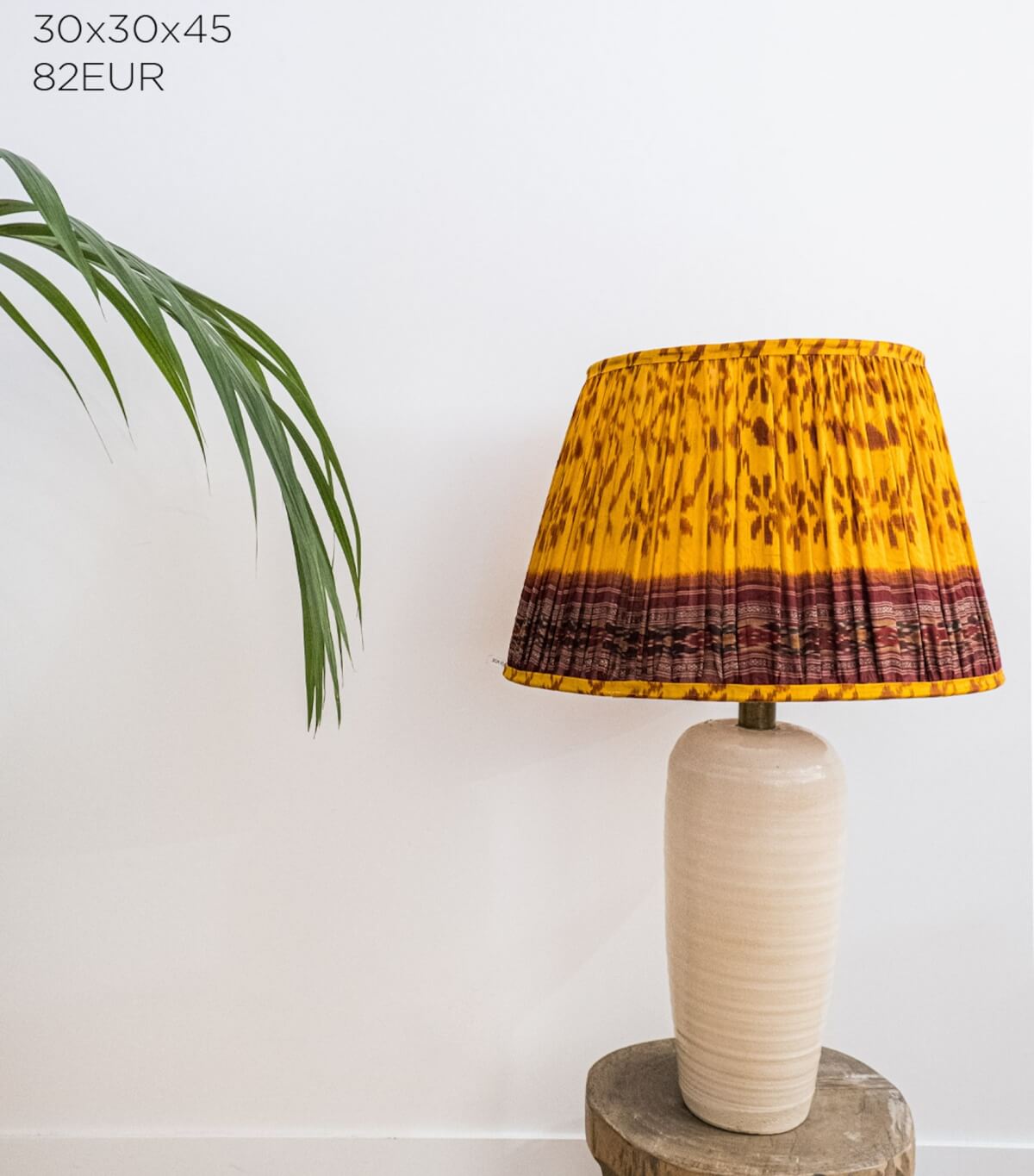 Mustard cotton lampshade - 12x12x18 inches