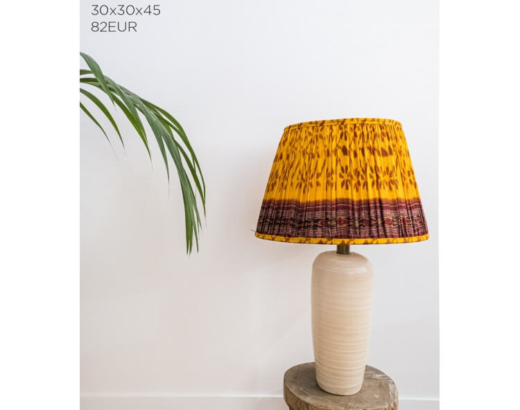 Mustard cotton lampshade - 12x12x18 inches