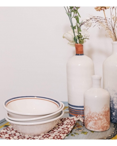 Stripes ceramics handmade in Greece