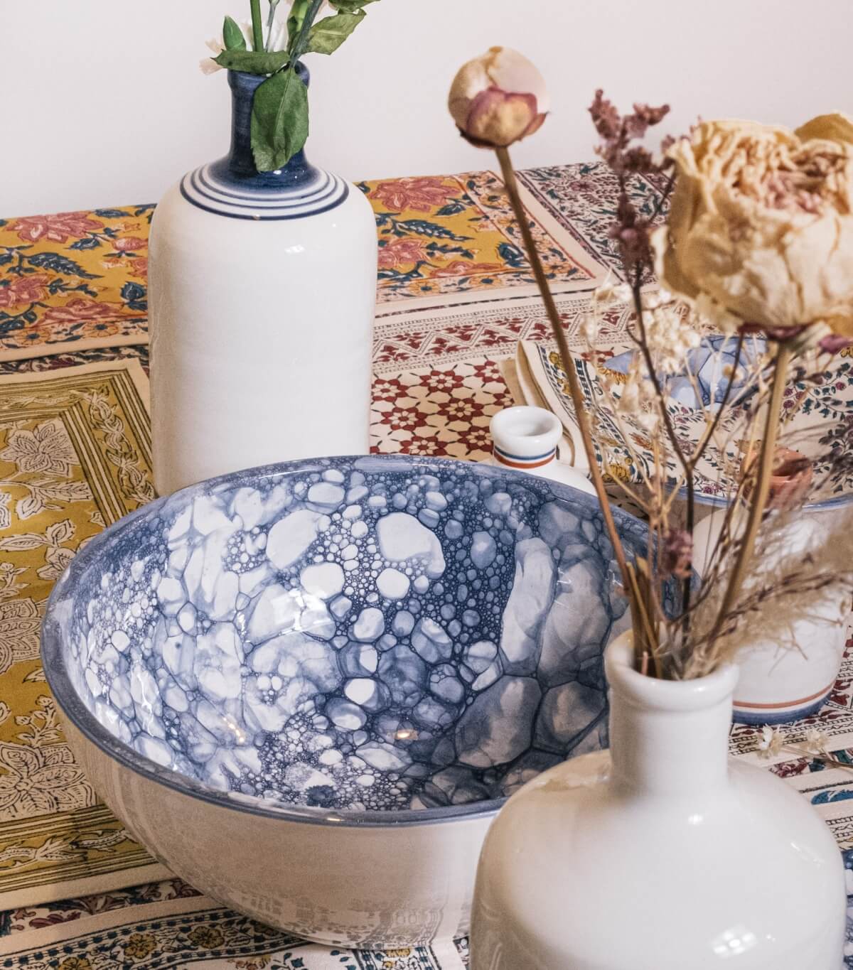 Hand-made ceramic dishes