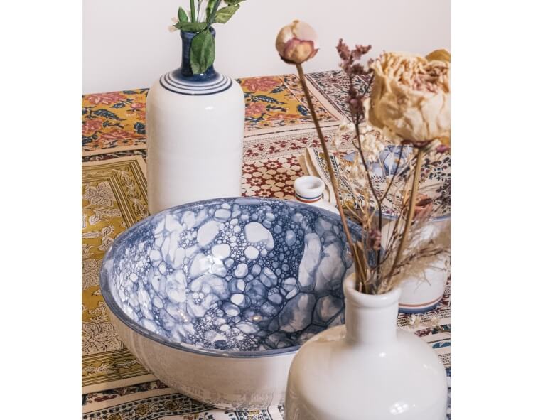 Hand-made ceramic dishes