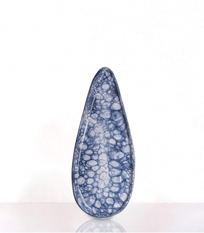 Plat céramique 35 cm bleu