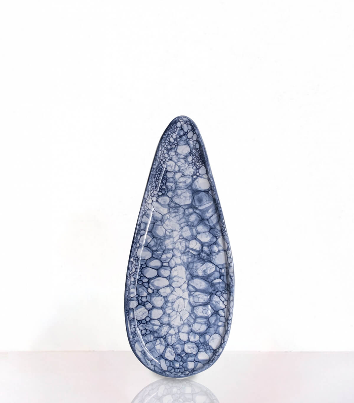 Plat céramique 35 cm bleu
