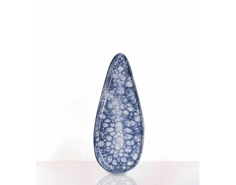 Plat céramique 35 cm bleu