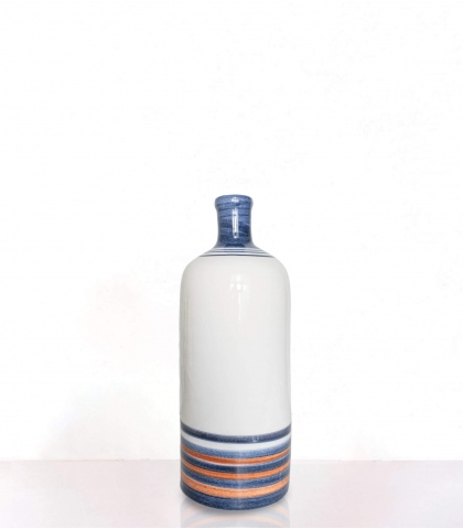 Blue Stripes ceramic vase