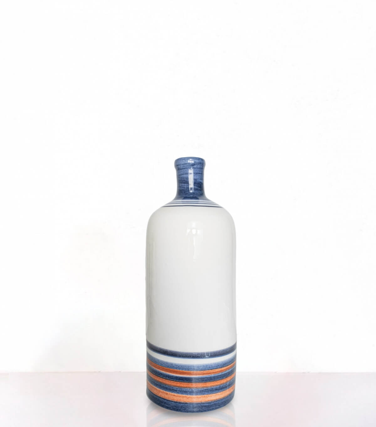 Blue Stripes ceramic vase