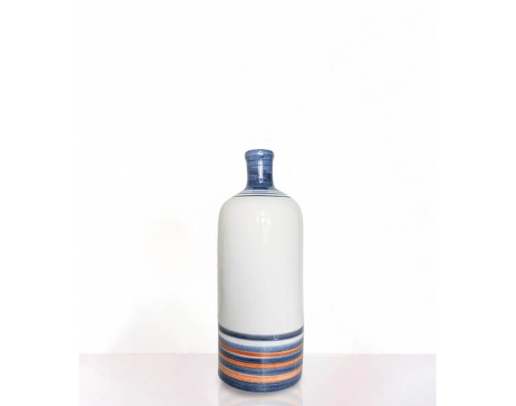 Blue Stripes ceramic vase