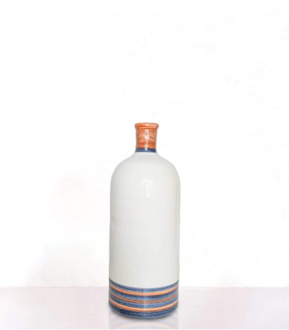 Vase céramique rouge à rayures