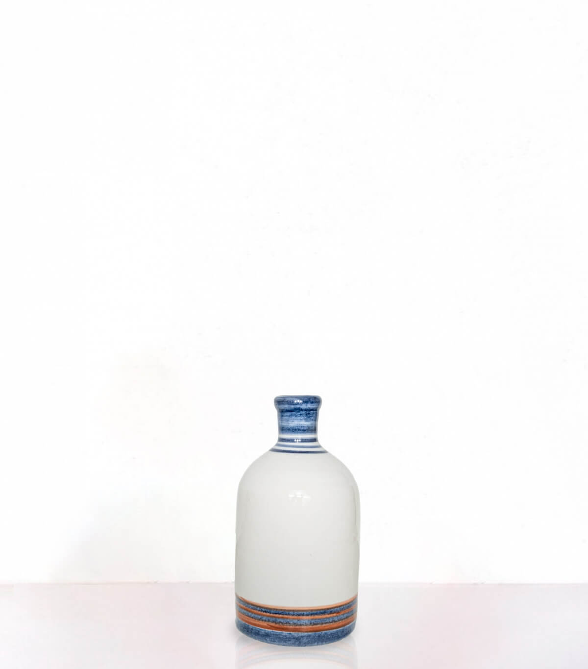 Stripes blue ceramic vase