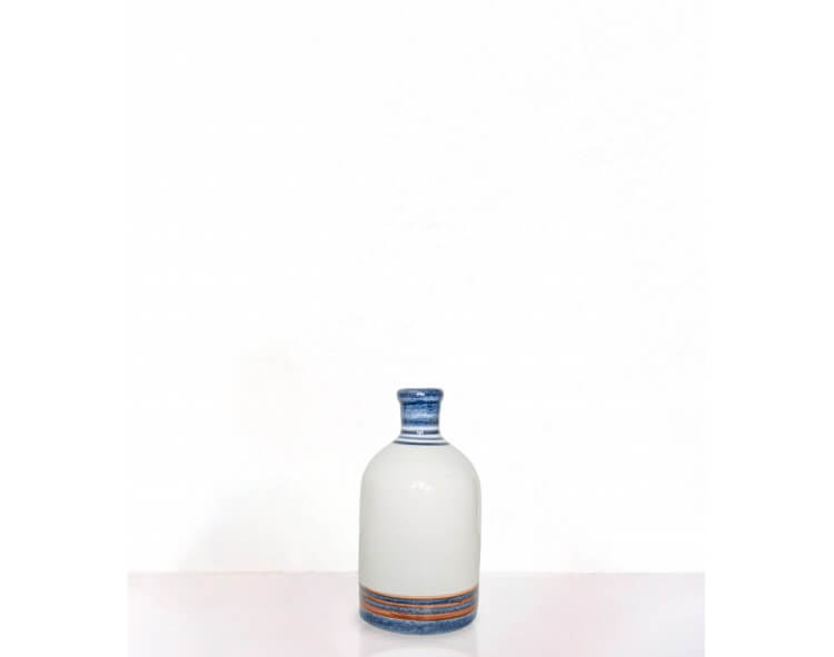 Stripes blue ceramic vase
