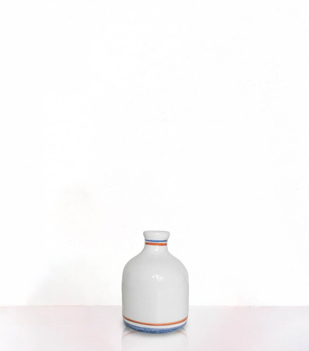 Stripes blue ceramic vase