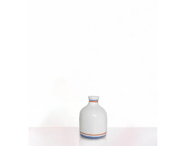 Stripes blue ceramic vase