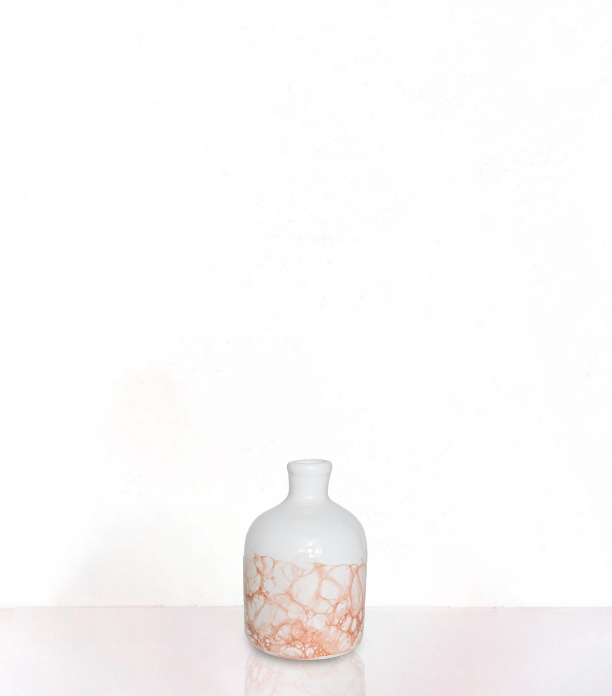 Red small ceramic vase