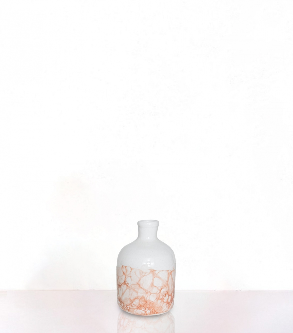 Red small ceramic vase