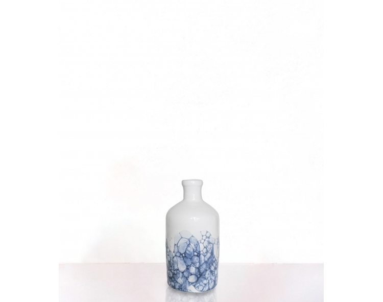 Vase 17 cm en céramique bleu