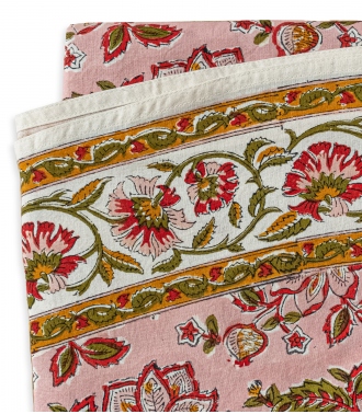 Round indian tablecloth 69 inches - pale pink
