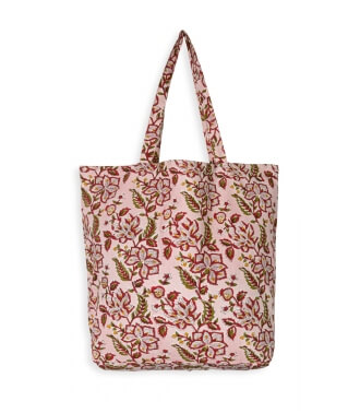 Printed tote bag 16x18x5 inches - Rang pale pink