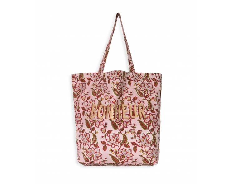 Tote bag imprimé B Rang rose pâle