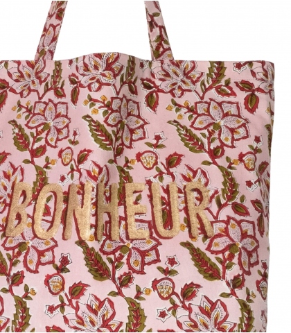 Sac cabas marché 41x46x13 cm - rose pâle