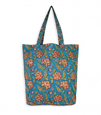Cabas coton 41x46x13 cm - Rang bleu