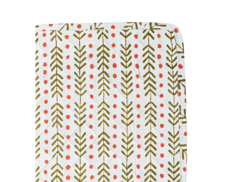 Printed hot plate holder Thea olive
