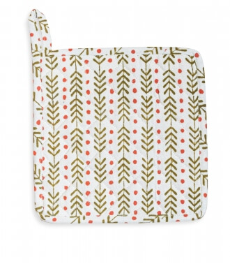 Cotton hot plate holder 8x8 inches - Thea olive