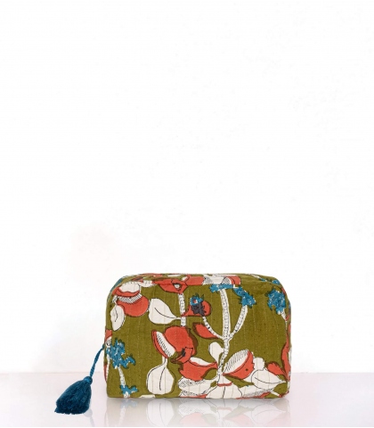 Toilet case Iris olive