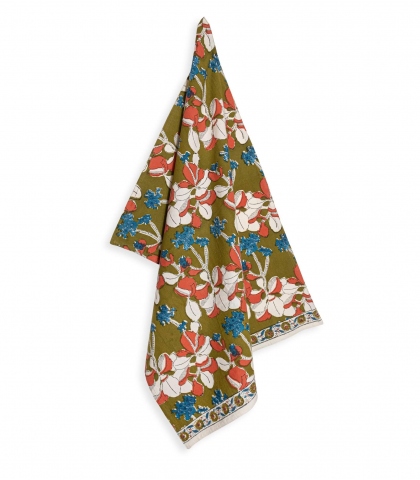 Torchon de cuisine Iris olive
