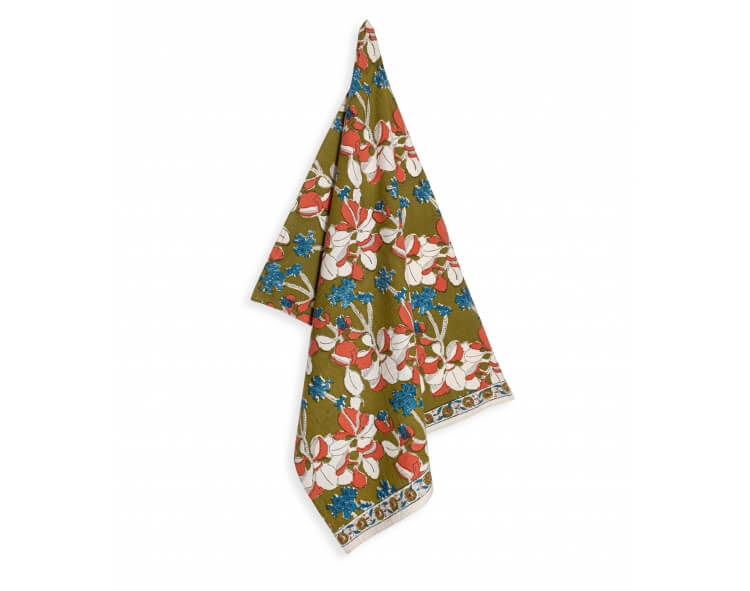 Kitchen towel Iris olive