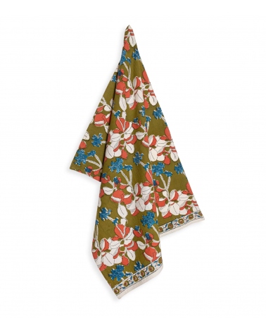 Torchon de cuisine Iris olive