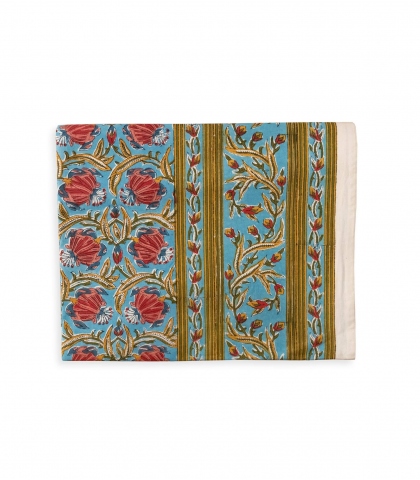 Nappe rectangle Jaipur bleu clair