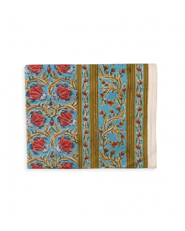 Nappe rectangle Jaipur bleu clair