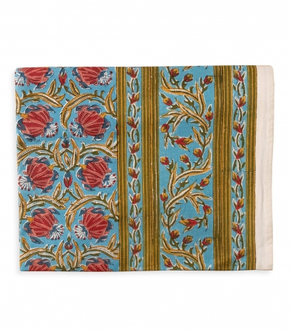 Large size tablecloth Jaipur light blue