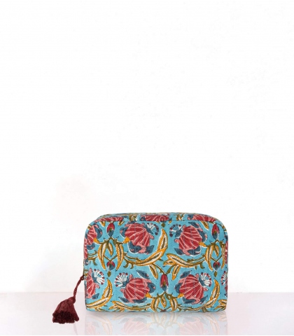 Pochette de maquillage Jaipur bleu clair