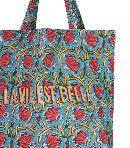 Sac tote bag 41x46x13 cm - bleu clair