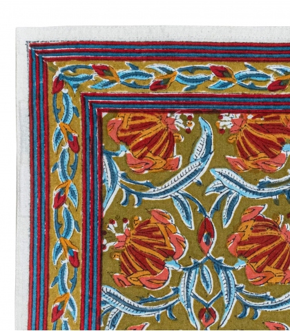 Olive - serviette de table fleurie 45x45 cm