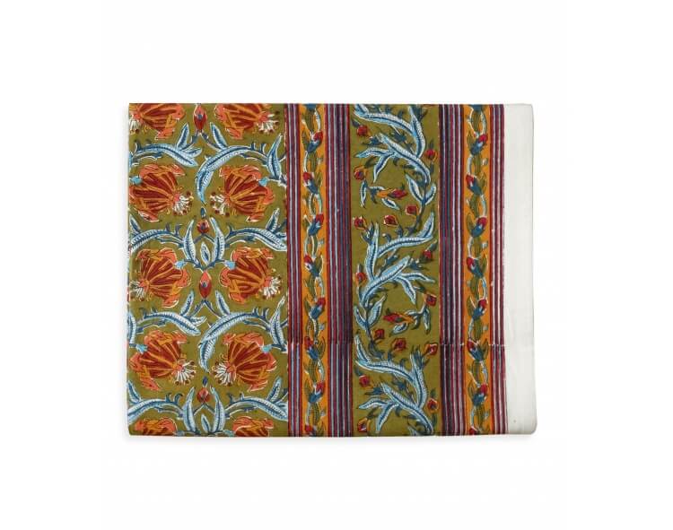 Big tablecloth Jaipur olive