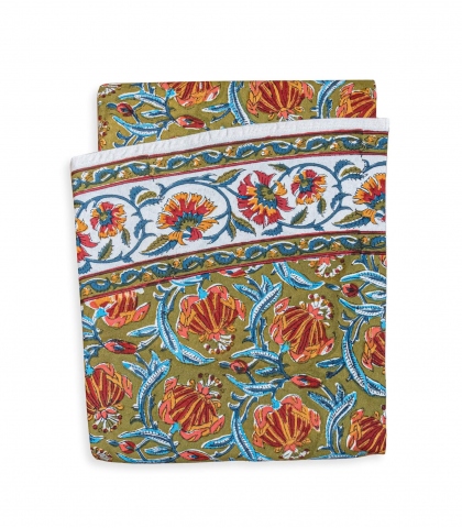 Nappe ronde Jaipur olive