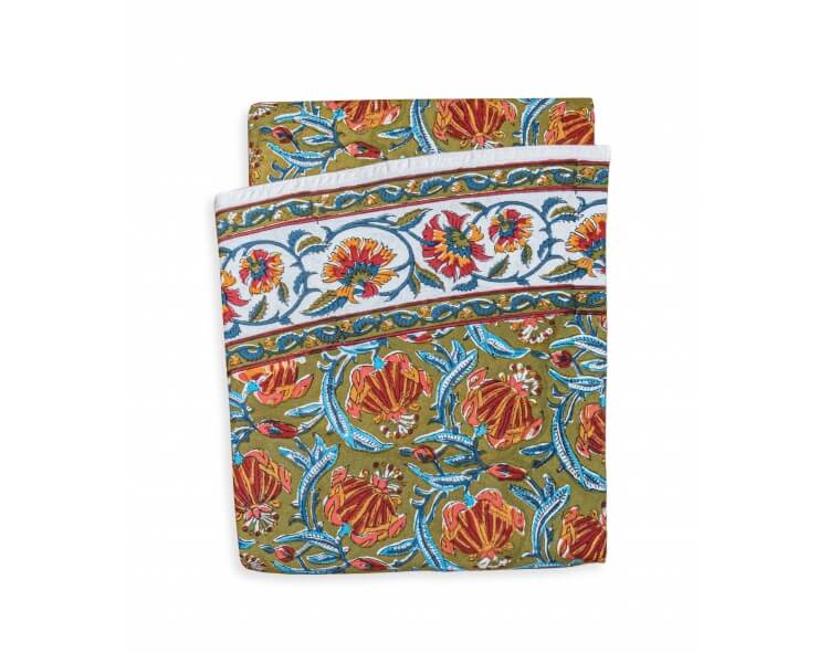Nappe ronde Jaipur olive