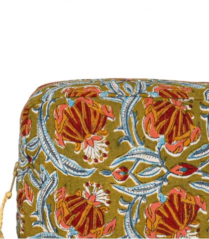 Make-up Pouch olive - 8x6x3 inches