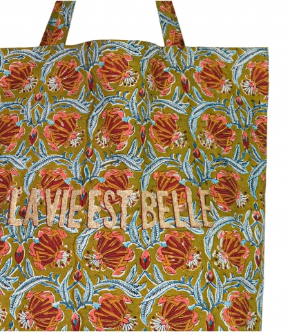 Shopping bag market 16x18x5 inches - olive