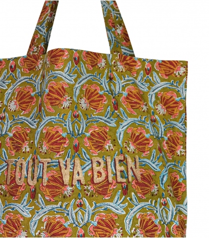 Sac tote bag 41x46x13 cm - Jaipur olive