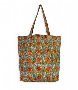 Tote bag 16x18x5 inches - Jaipur olive