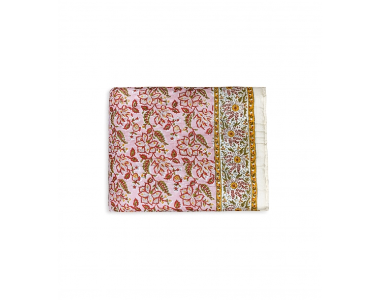 Printed quilt Rang pale pink