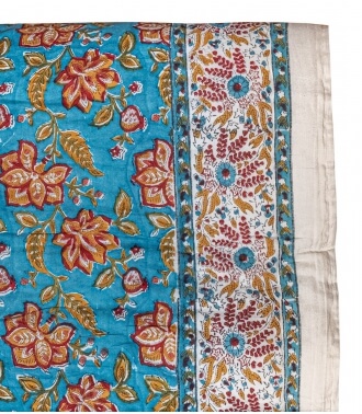Indian quilt 63x89 inches - Rang blue