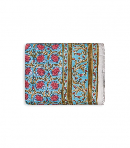 Couette indienne Jaipur bleu clair