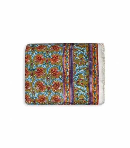 Printed quilt Jaipur olive
