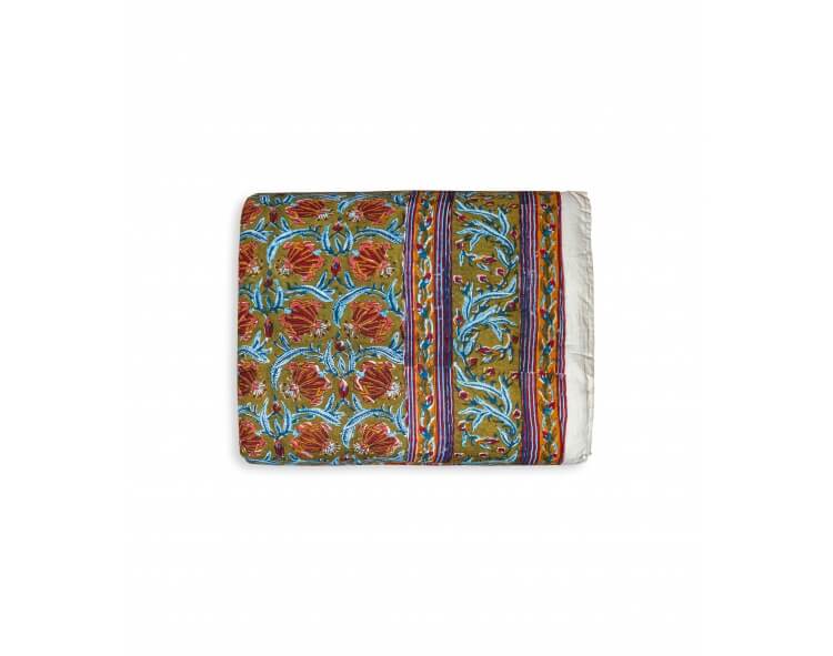 Printed quilt Jaipur olive